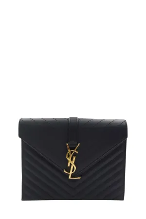 Medium Monogram Matelassé Envelope Chain Bag Black