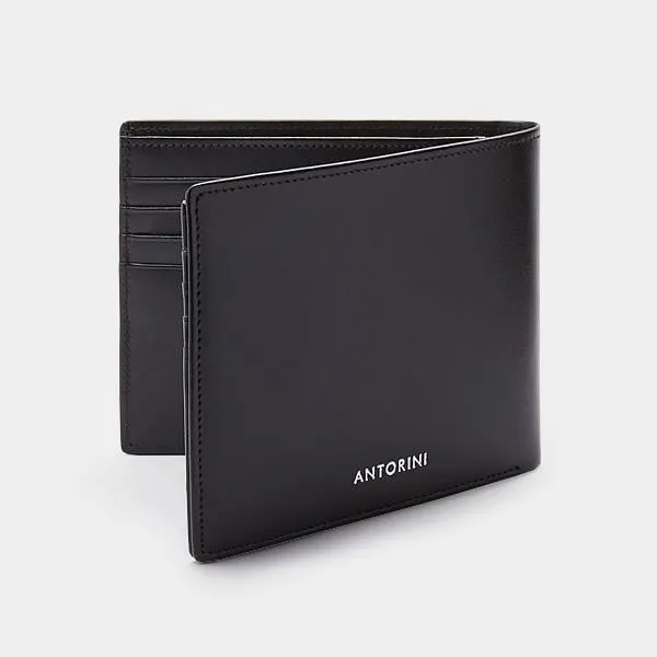 Men's Billfold Wallet ANTORINI in Black Satin, 8cc