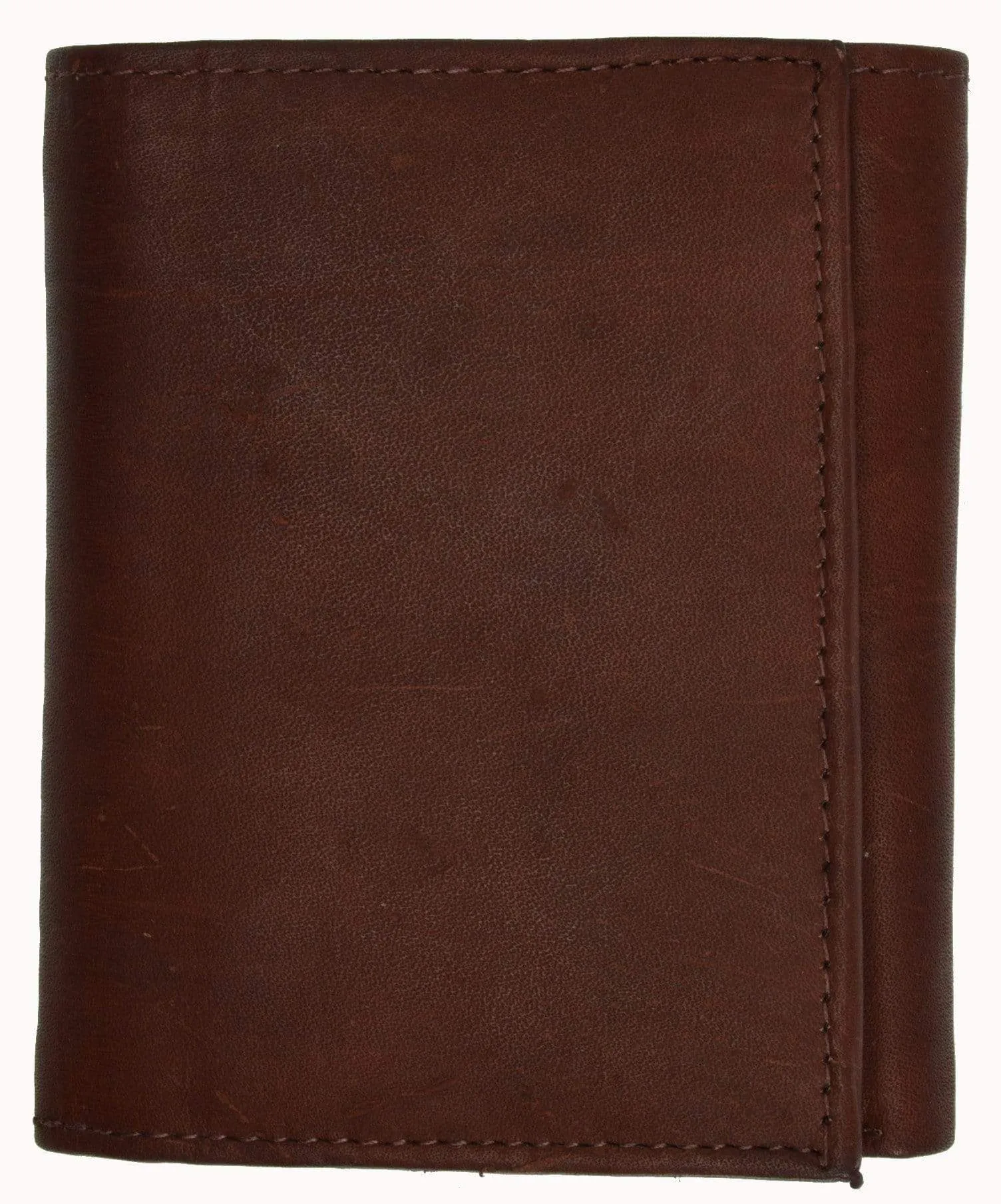 Mens Genuine Leather Trifold ID Window Vertical Card Slots Wallet 1855 CF