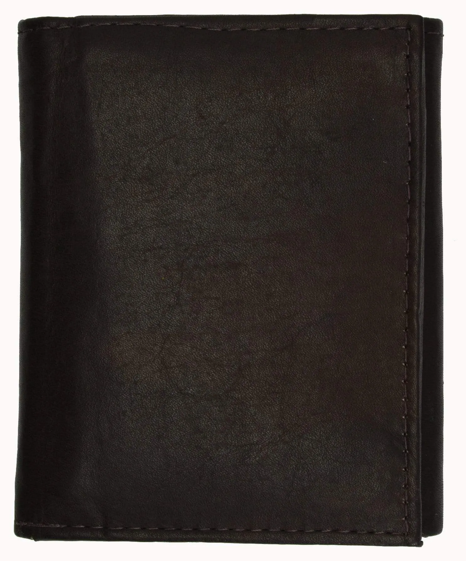 Mens Genuine Leather Trifold ID Window Vertical Card Slots Wallet 1855 CF