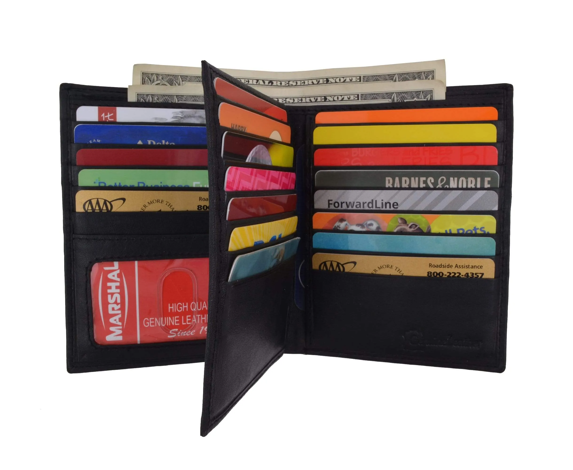 Men's Hipster Bifold Genuine Leather Multi-Card ID Holder European Wallet