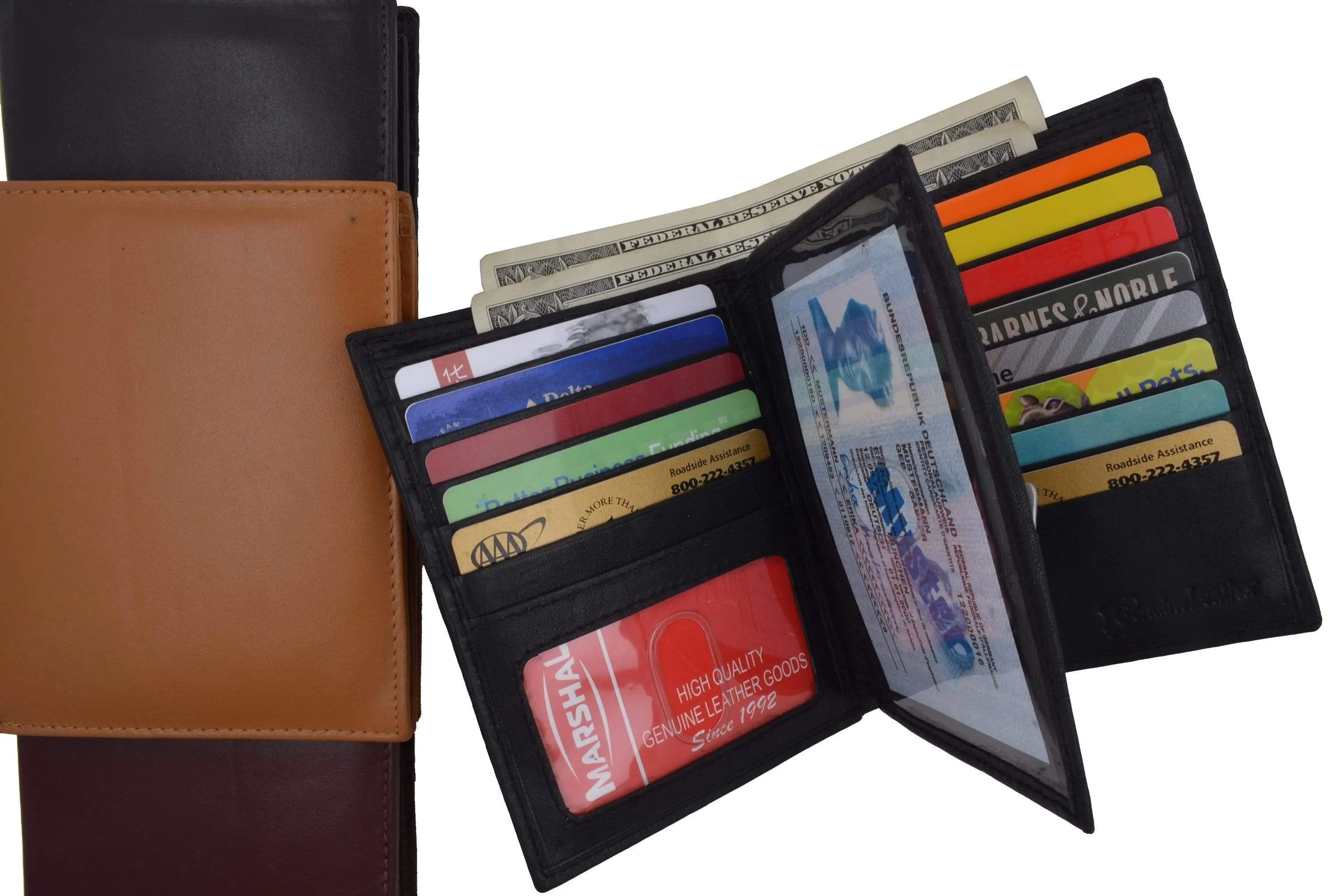 Men's Hipster Bifold Genuine Leather Multi-Card ID Holder European Wallet