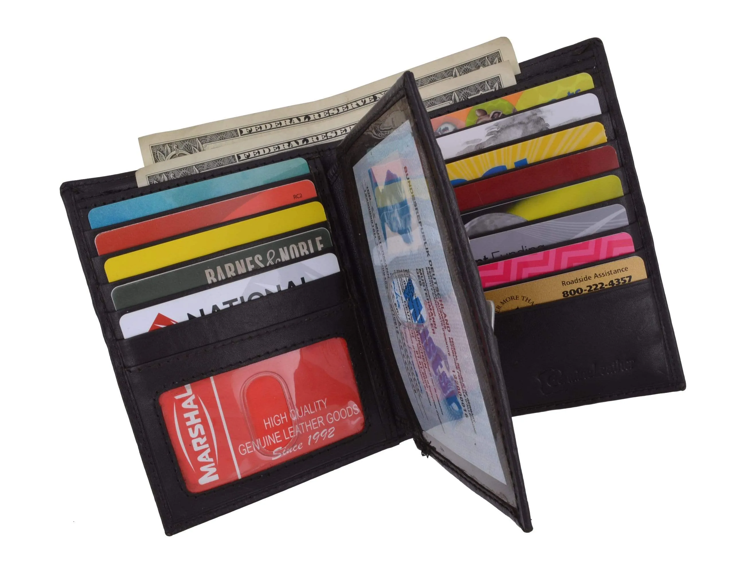 Men's Hipster Bifold Genuine Leather Multi-Card ID Holder European Wallet