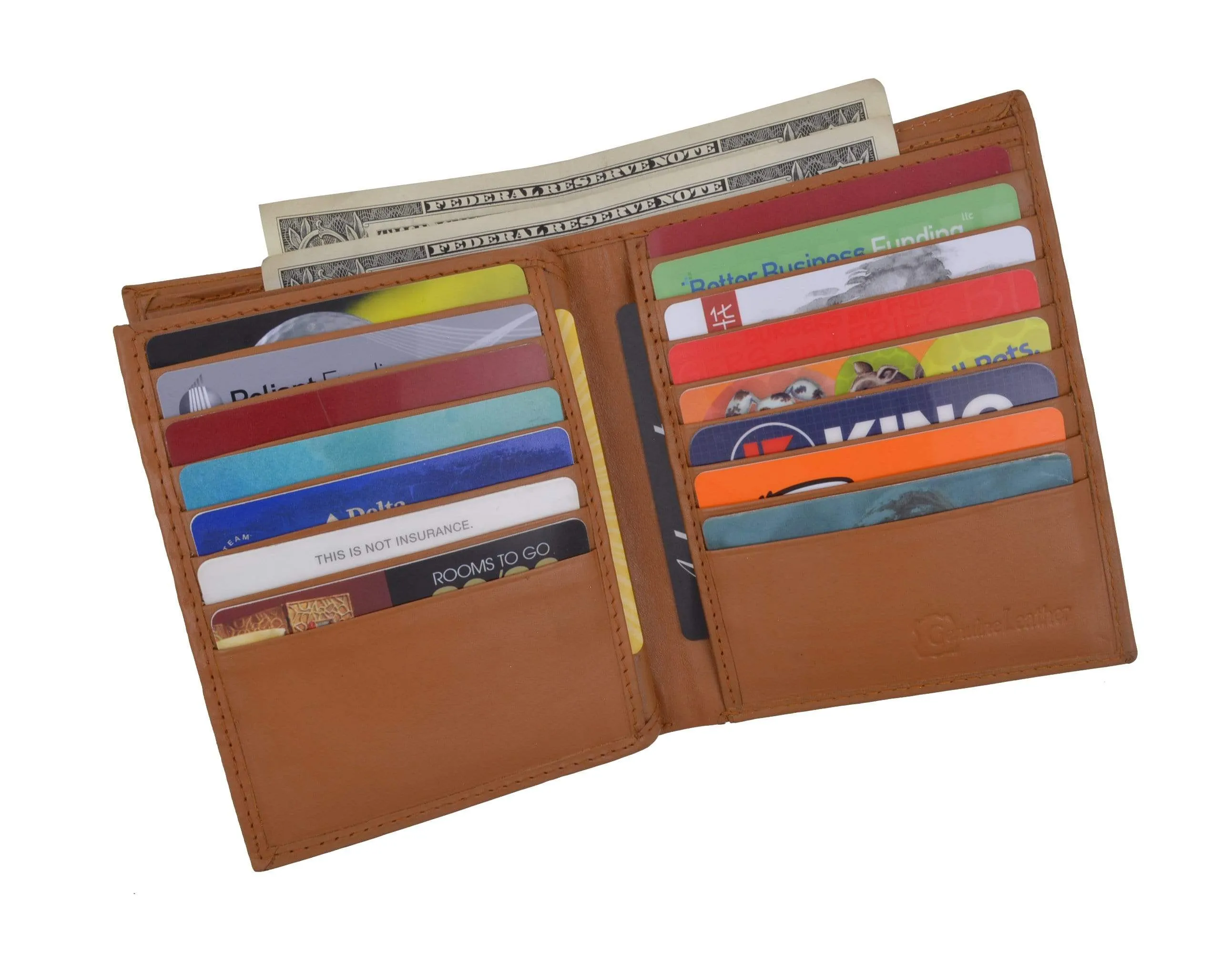 Men's Hipster Bifold Genuine Leather Multi-Card ID Holder European Wallet