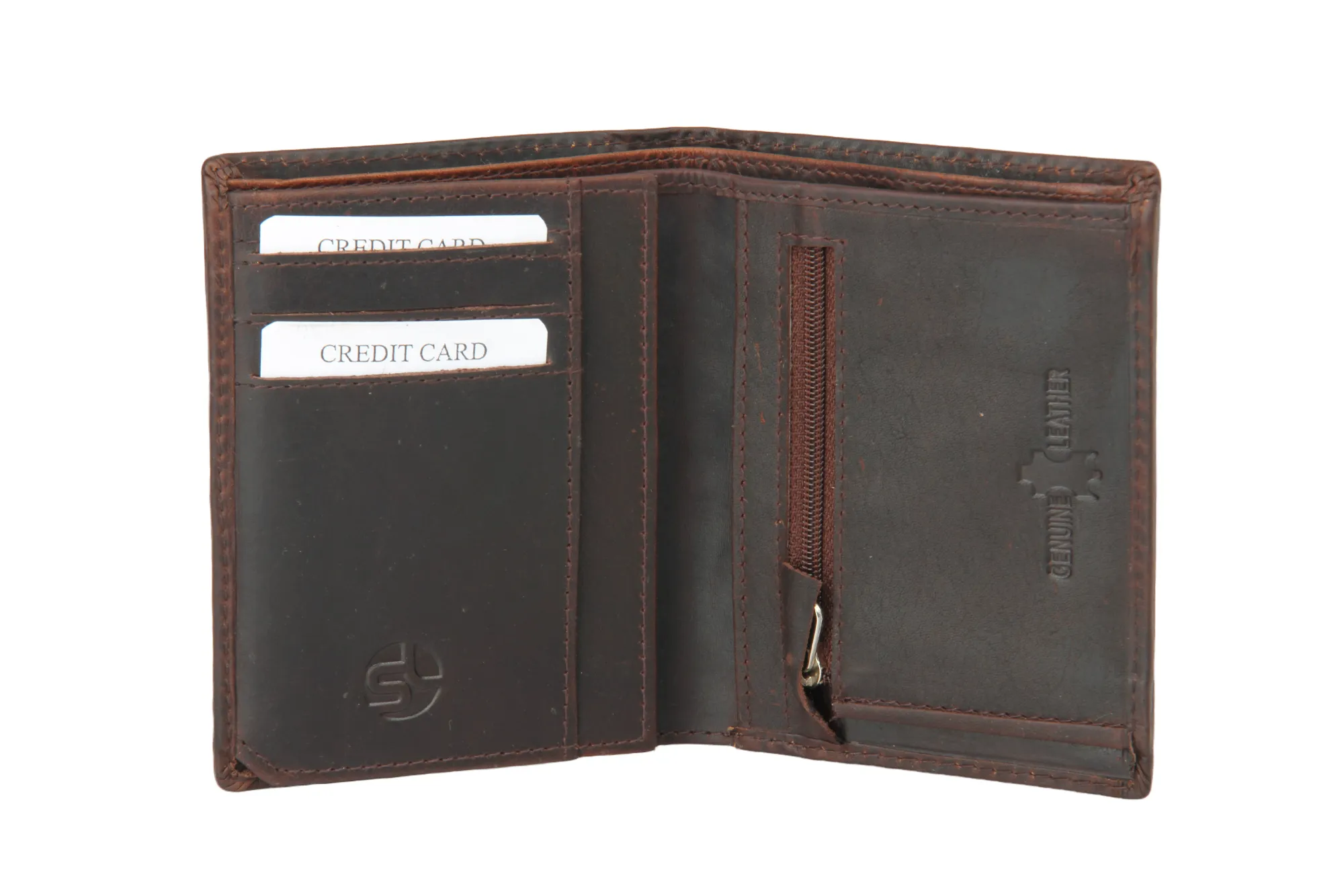 Mens leather wallet with zodiac sign 92916 (Libra) Brown