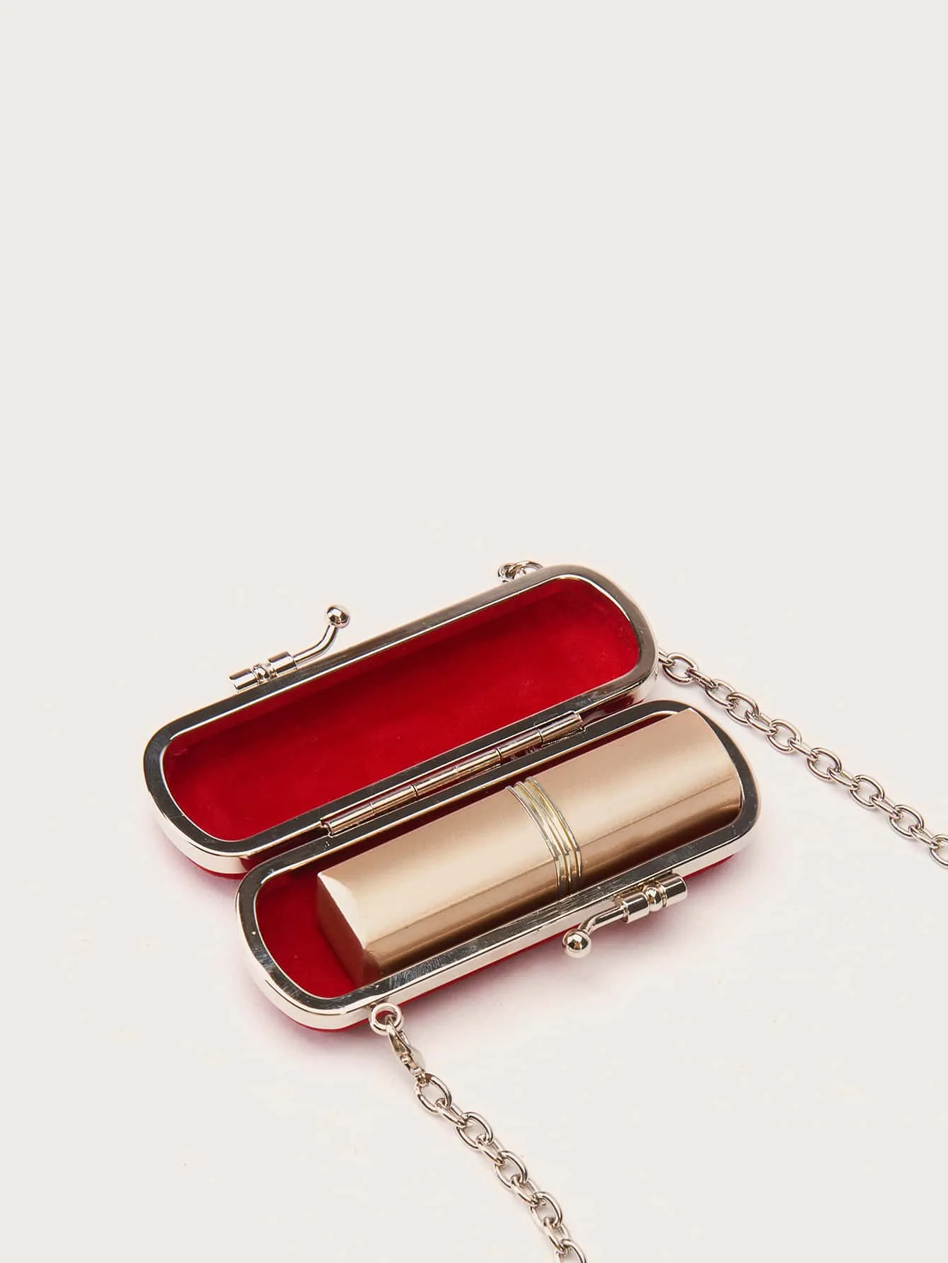 Mini Kiss Lock Velvet Clutch Bag