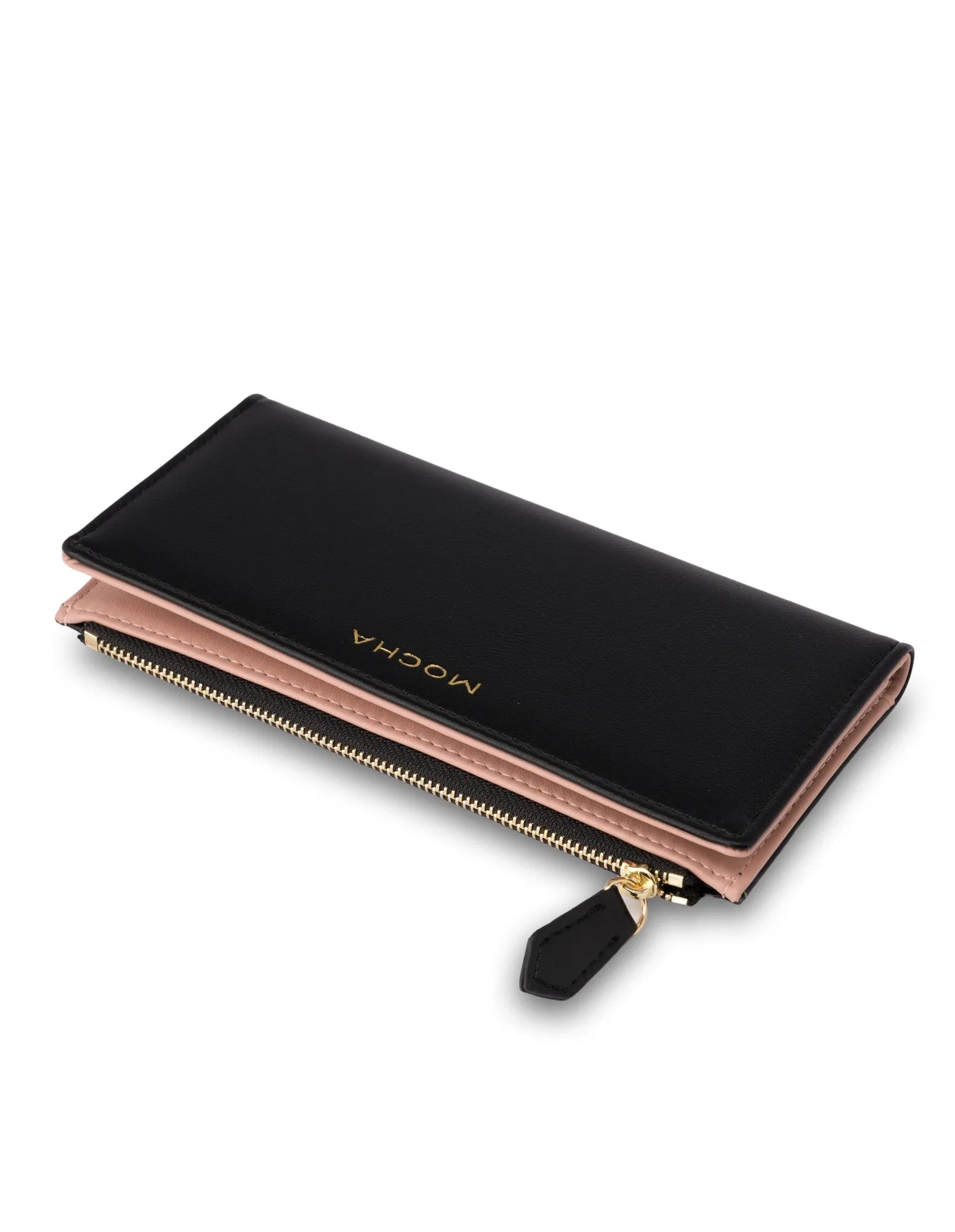 Mocha Classic Arya Wallet - Black/Blush