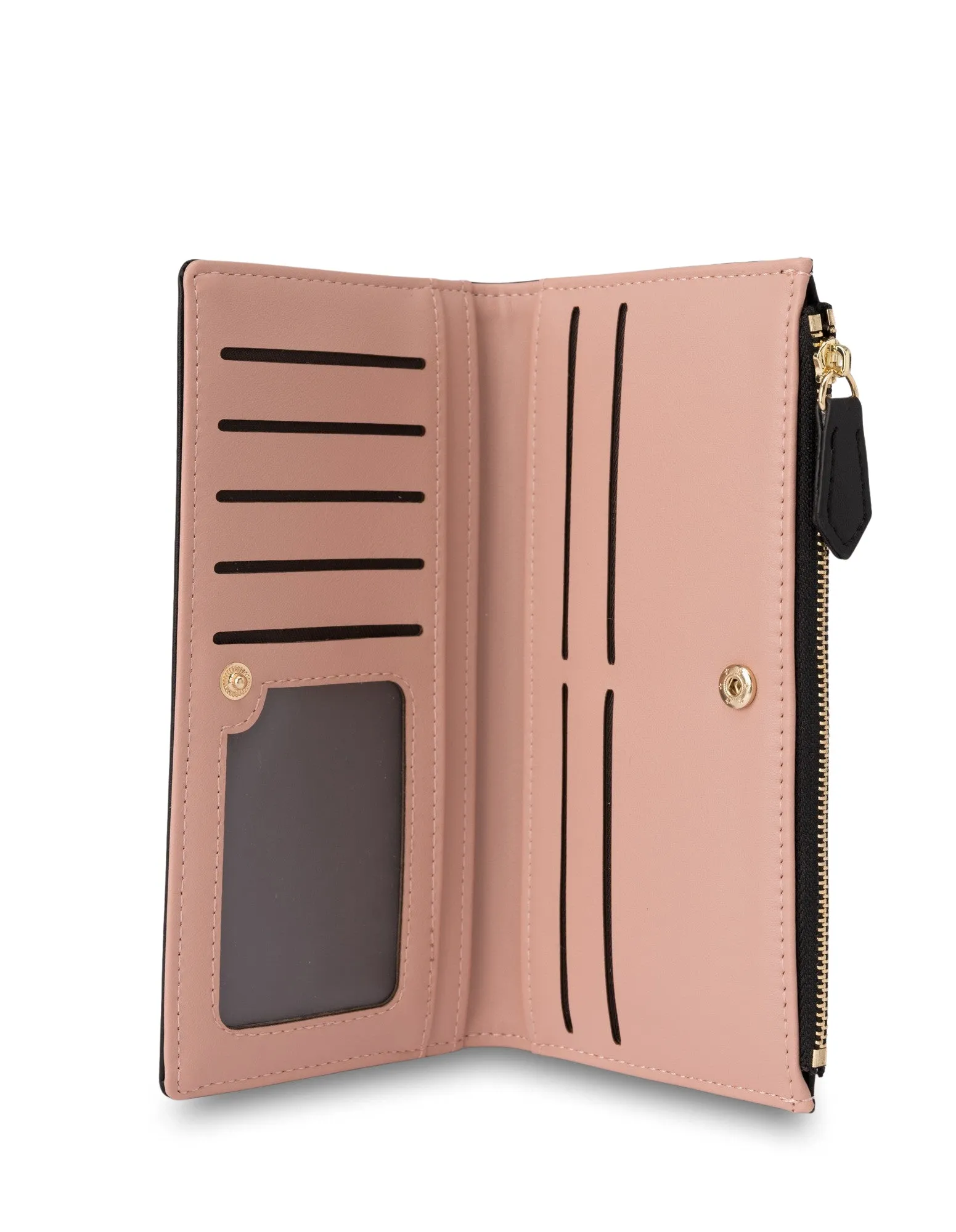 Mocha Classic Arya Wallet - Black/Blush