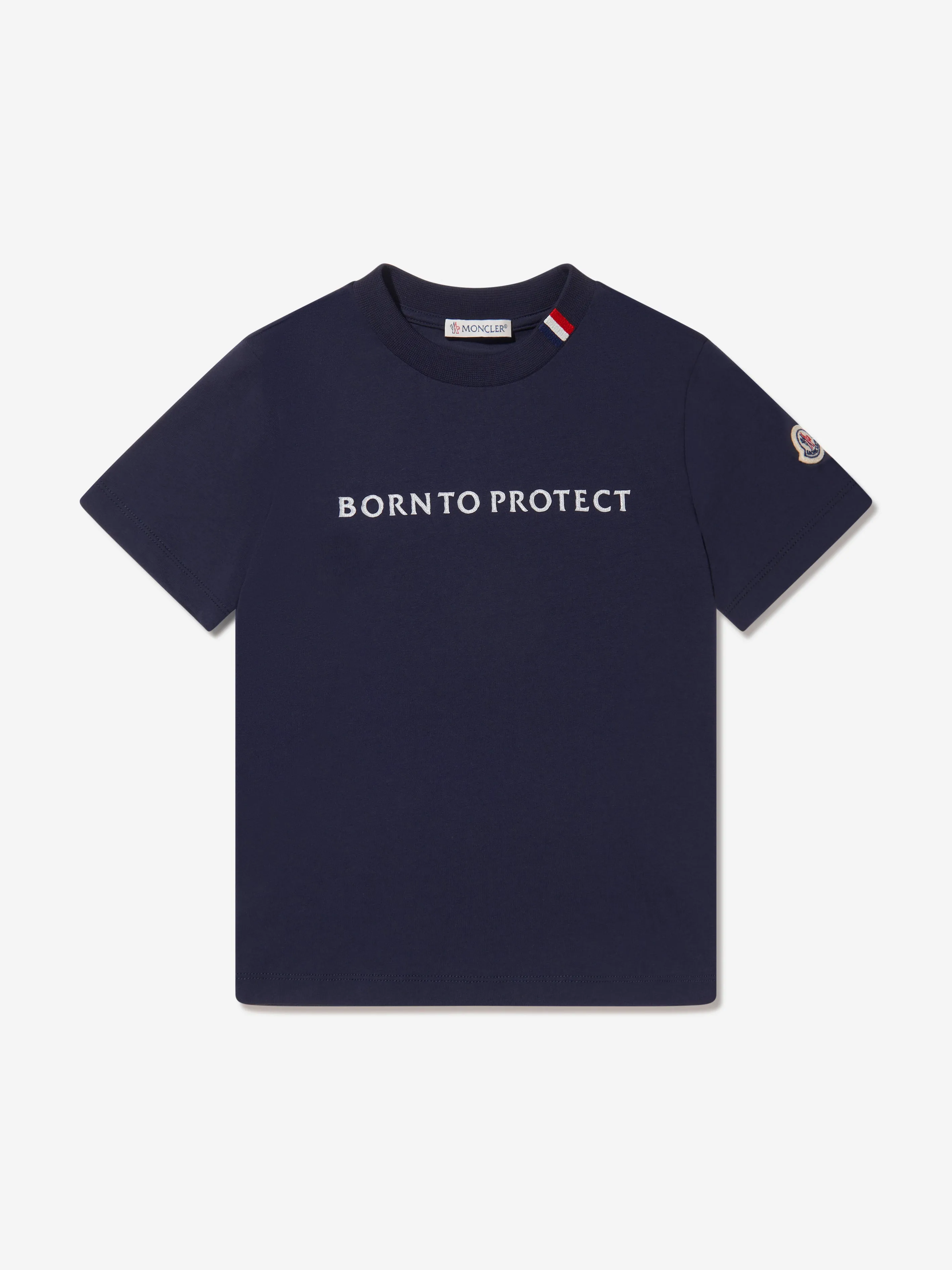 Moncler Enfant Kids Born To Protect T-Shirt in Navy