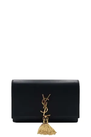 Monogram Small Kate With Tassel Black With Gold Hardware Black