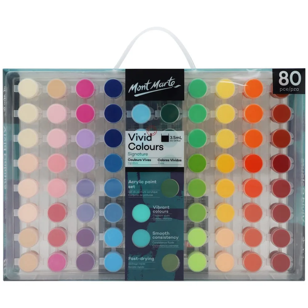 Mont Marte Vivid Colours Acrylic Paint Set 80pc