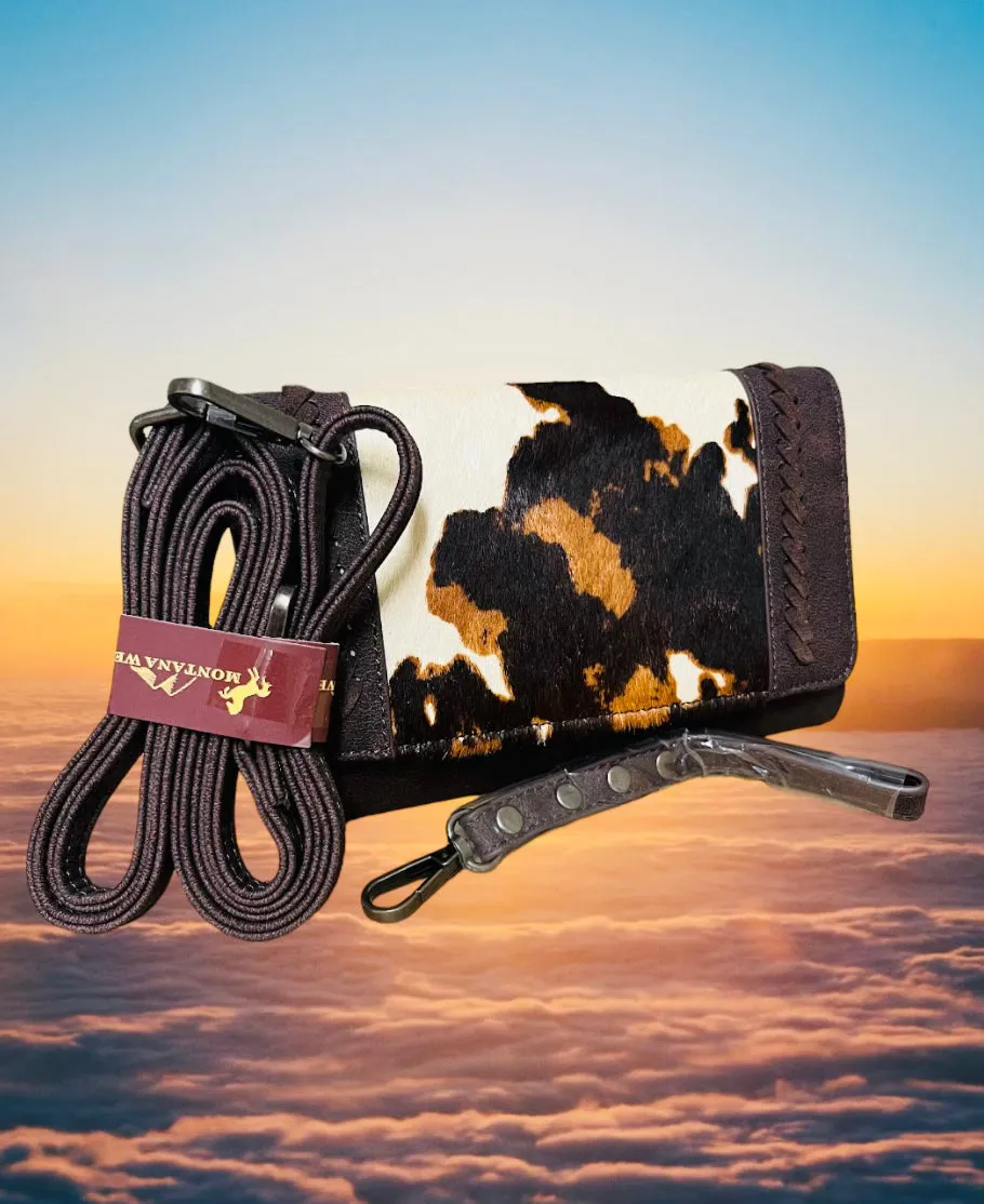 Montana West Hair-On Cowhide Crossbody Wallet