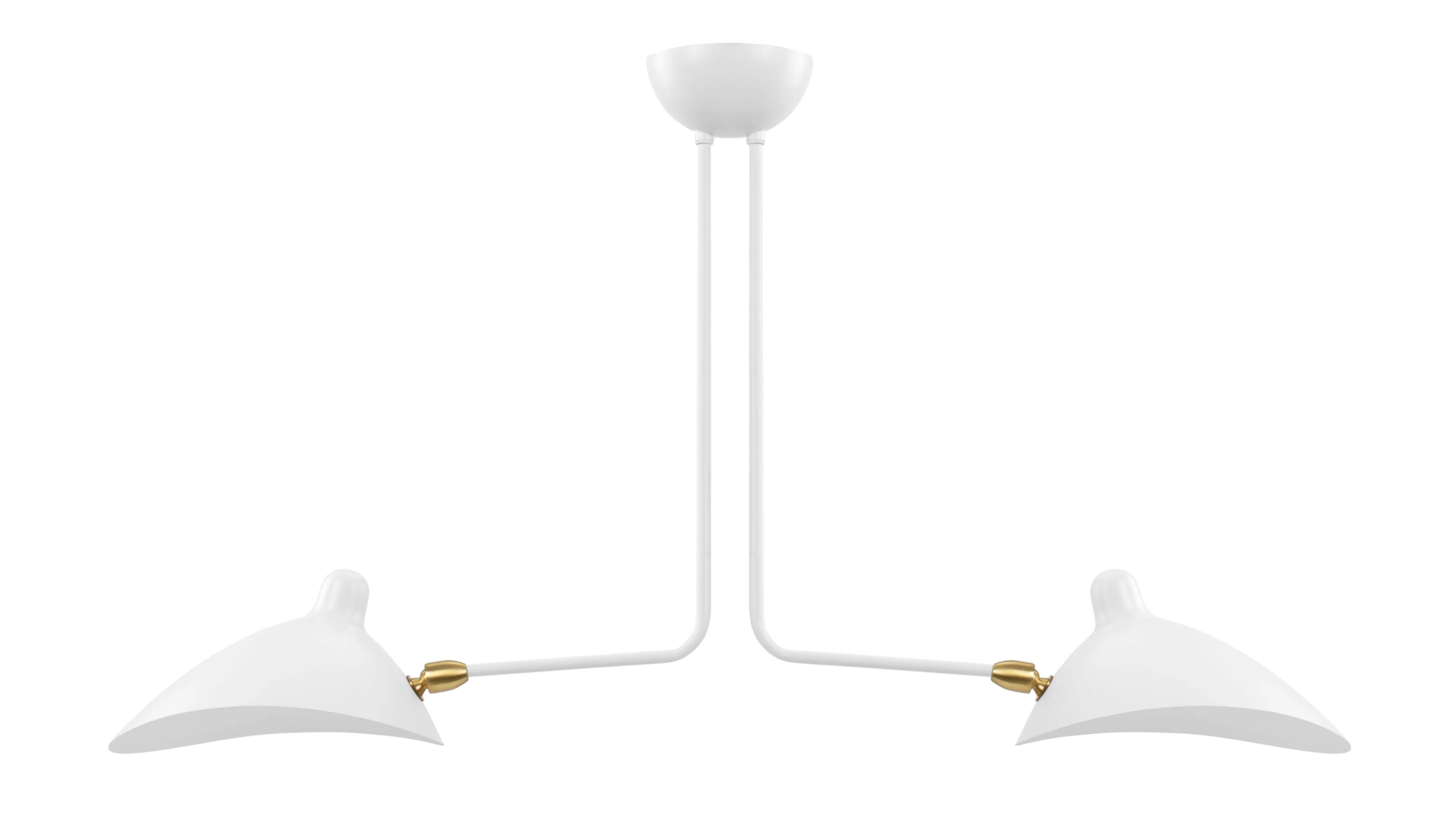 Mouille Ceiling - Mouille Two Arm Ceiling Light, White