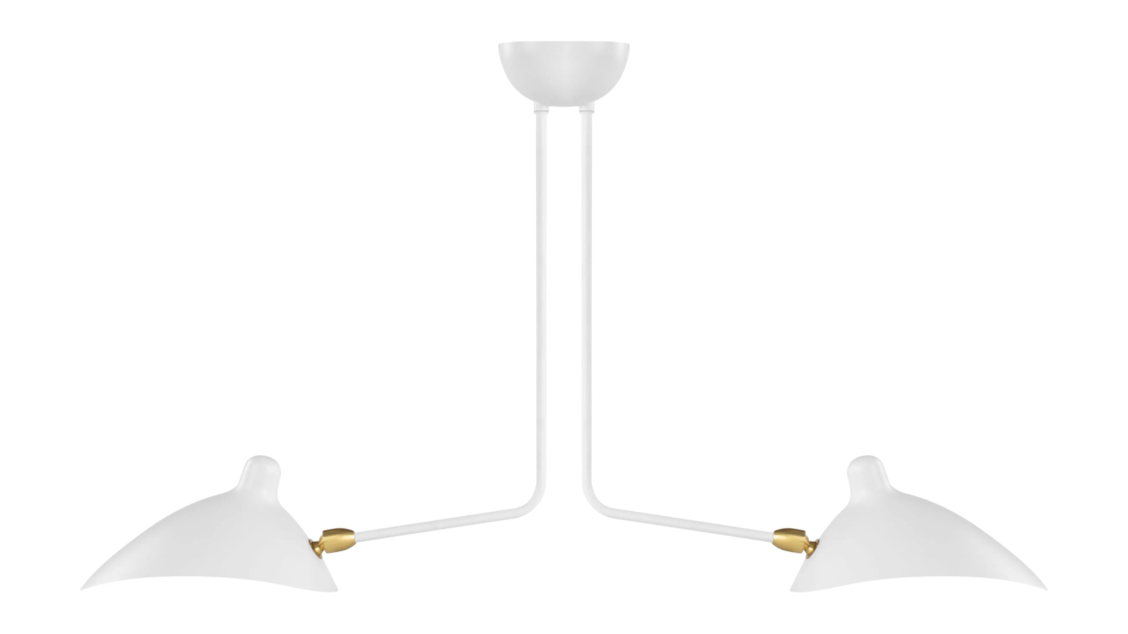 Mouille Ceiling - Mouille Two Arm Ceiling Light, White