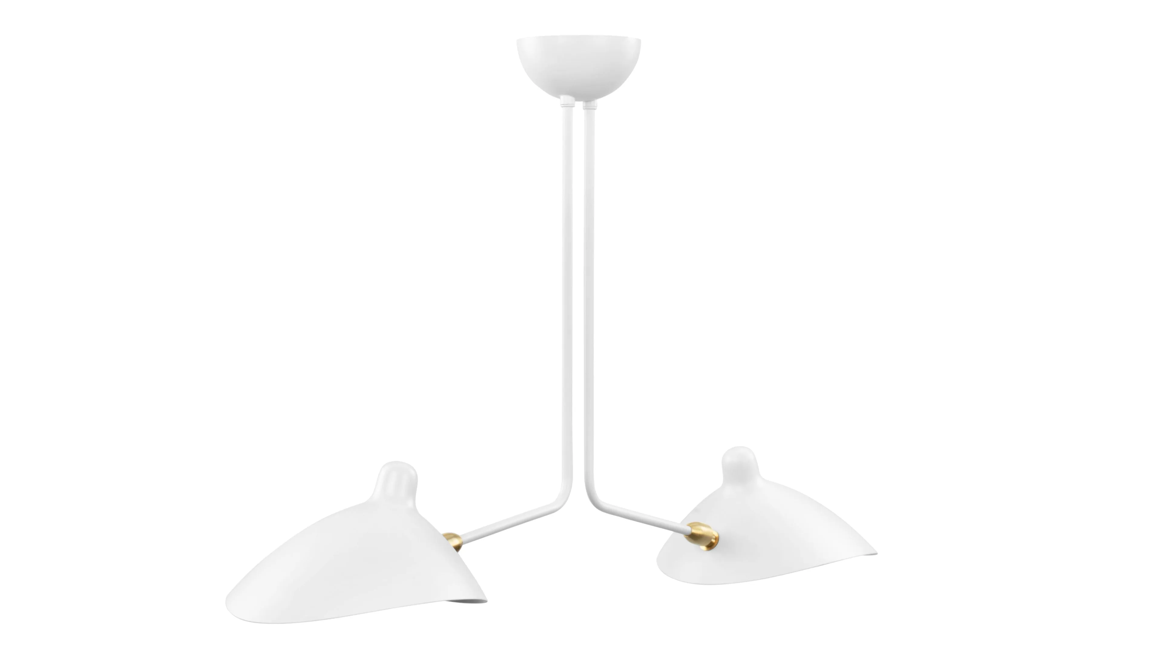 Mouille Ceiling - Mouille Two Arm Ceiling Light, White