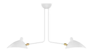 Mouille Ceiling - Mouille Two Arm Ceiling Light, White