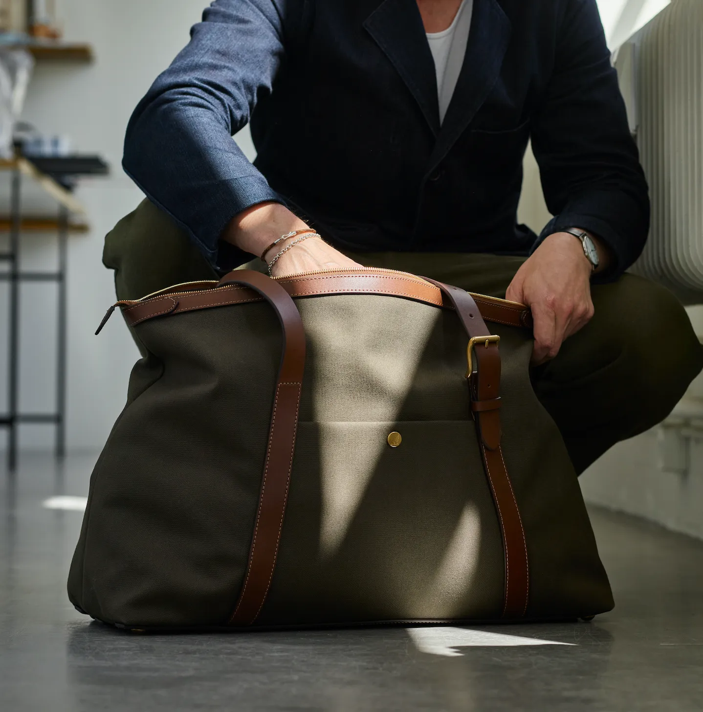 M/S Holdall – Army/Dark Brown