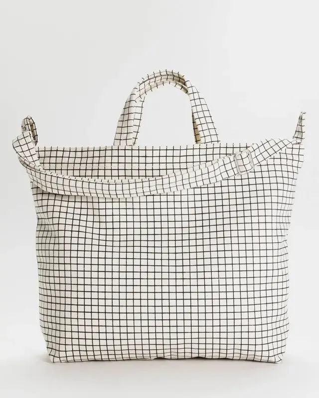 Natural Grid Zip Duck Bag