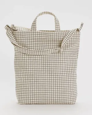 Natural Grid Zip Duck Bag