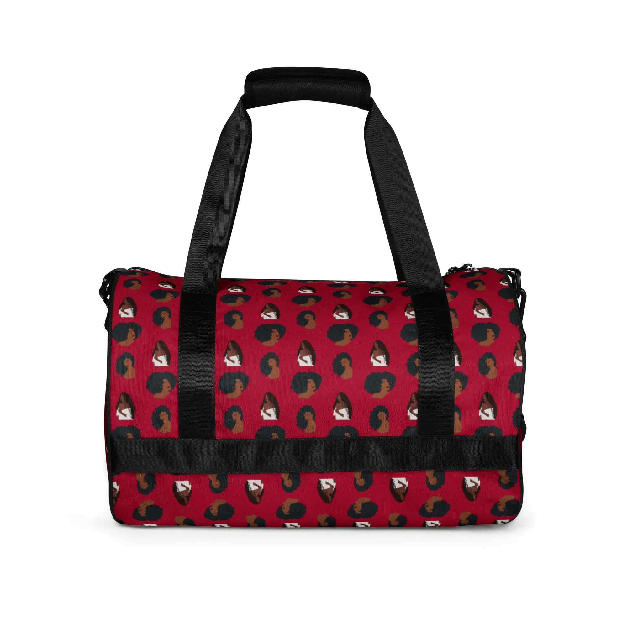 Natural Hair Love Burgundy All-over print gym bag