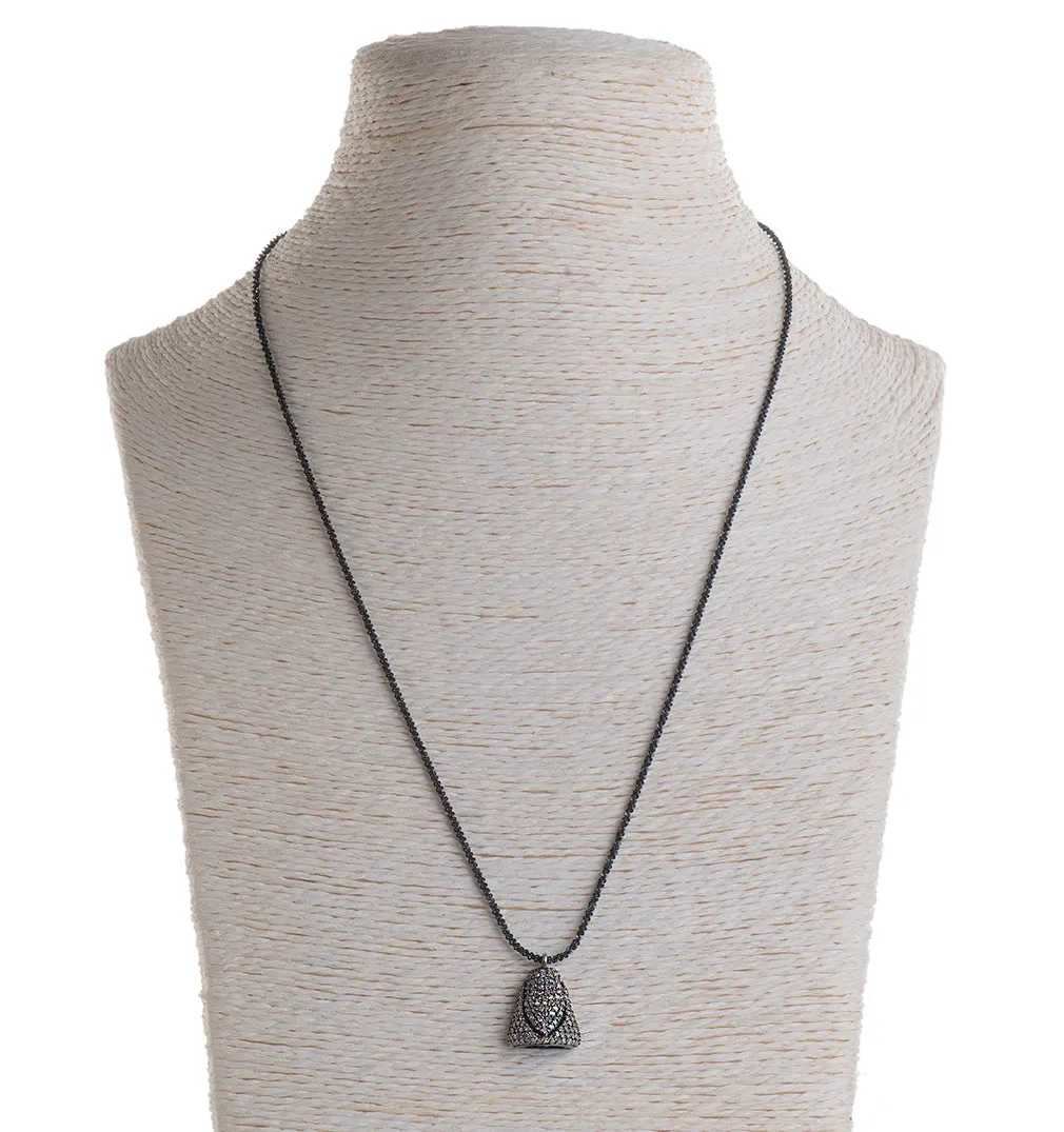 Nava Zahavi Silver Diamonds Bell and Spinel Necklace