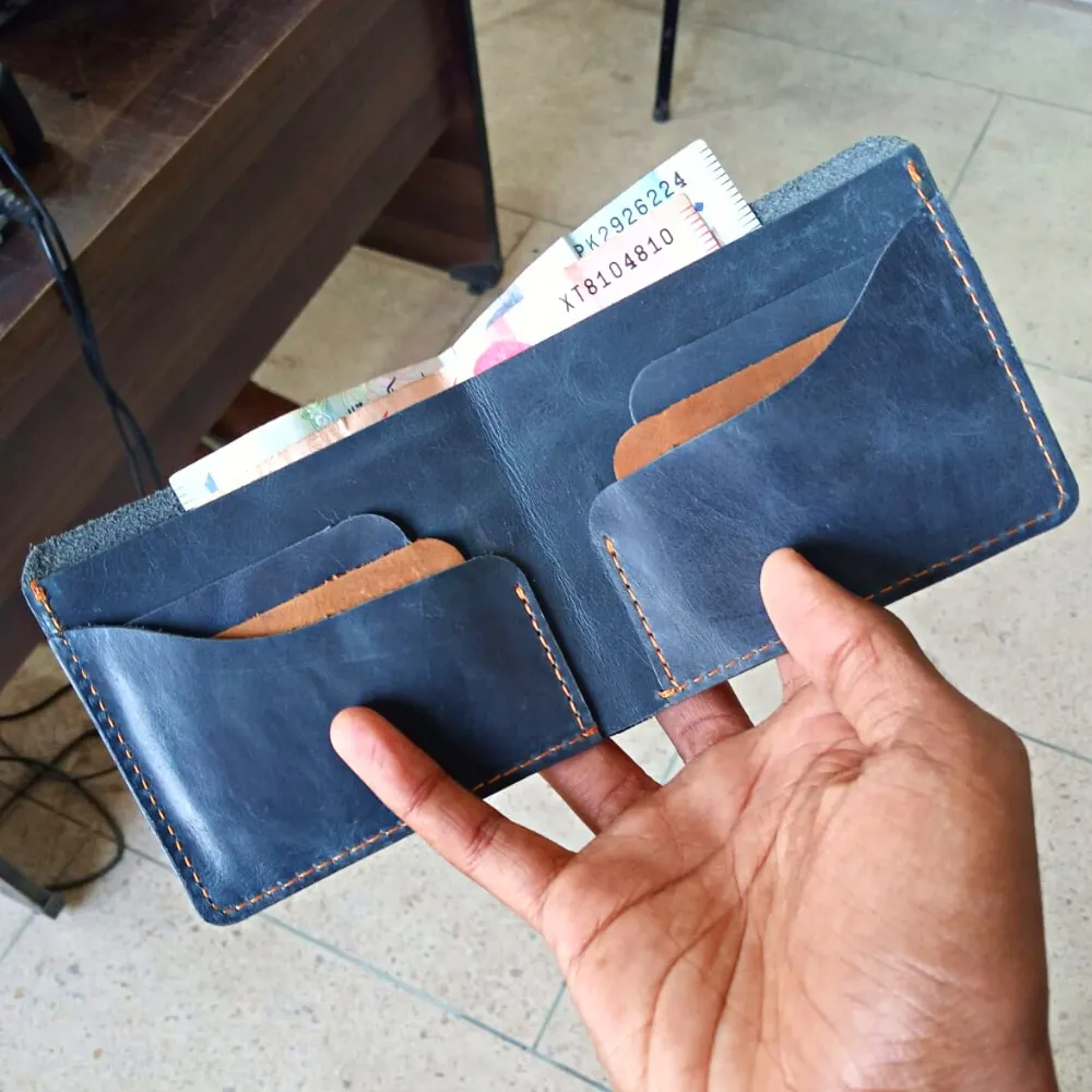 Navy Men's Leather Wallet