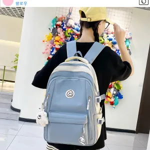 New Backpack Korean Harajuku College Students Bag Student Backpack Simple Fashion Large-Capacity Backpack Wholesale