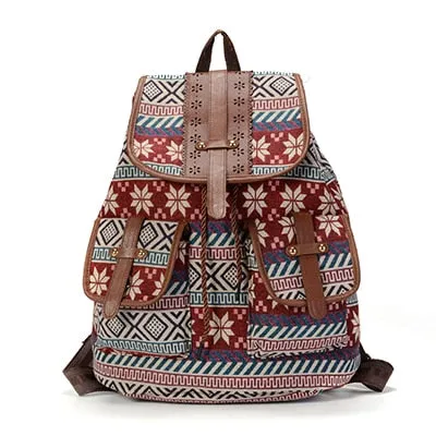 New Hollow Out PU Leather Bohemian Vintage Women Backpack