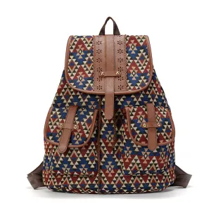 New Hollow Out PU Leather Bohemian Vintage Women Backpack