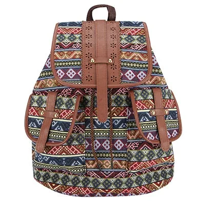 New Hollow Out PU Leather Bohemian Vintage Women Backpack