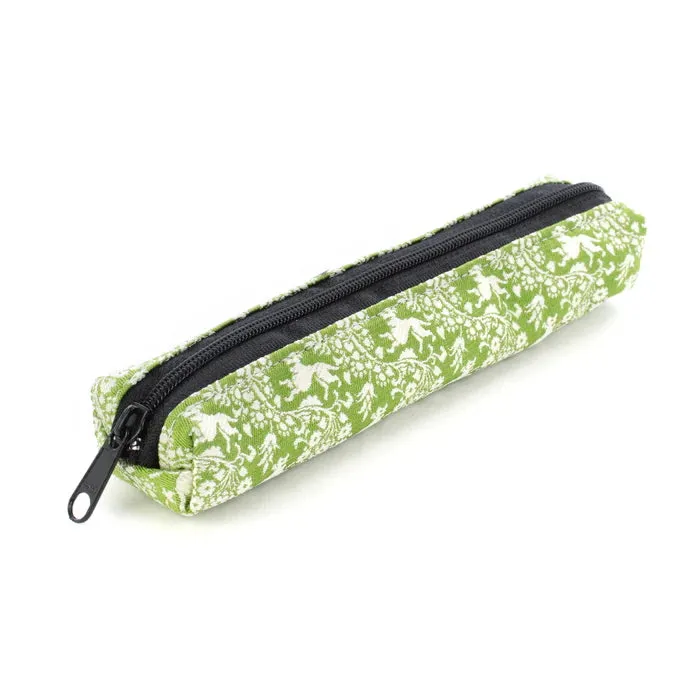 Nishijin-ori Pencil Case - Flower and Dog - ,  Made in Kyoto, Japan,  Japanese traditional craft pen case