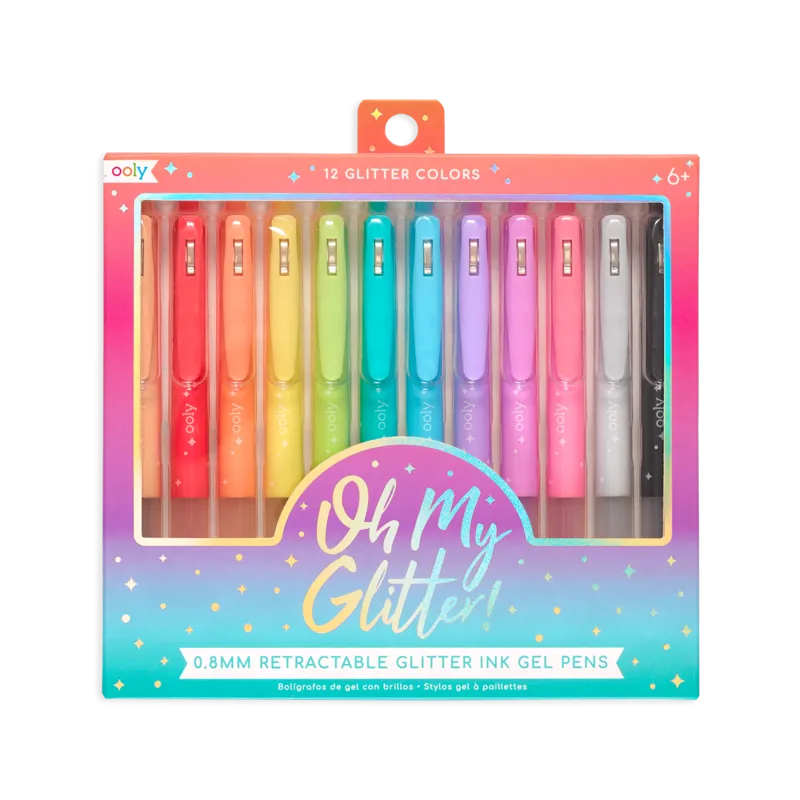 Ooly Oh My Glitter! Retractable Glitter Gel Pens (set of 12)