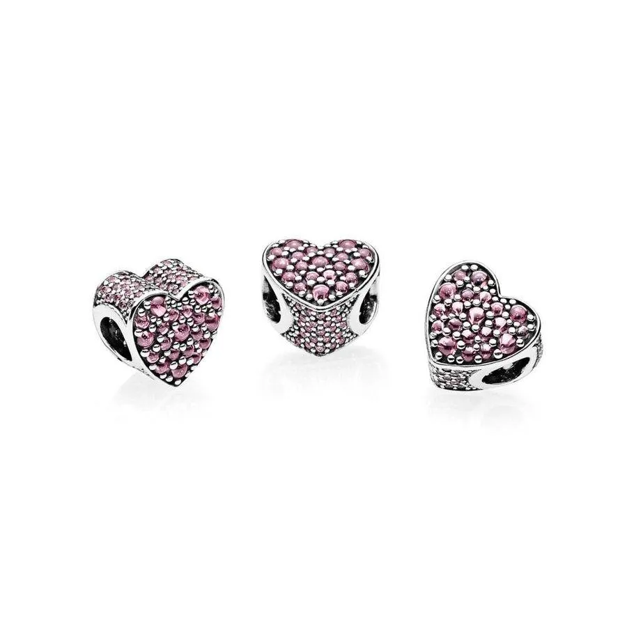 Pandora Pink Dazzling Heart Charm #792069PCZ