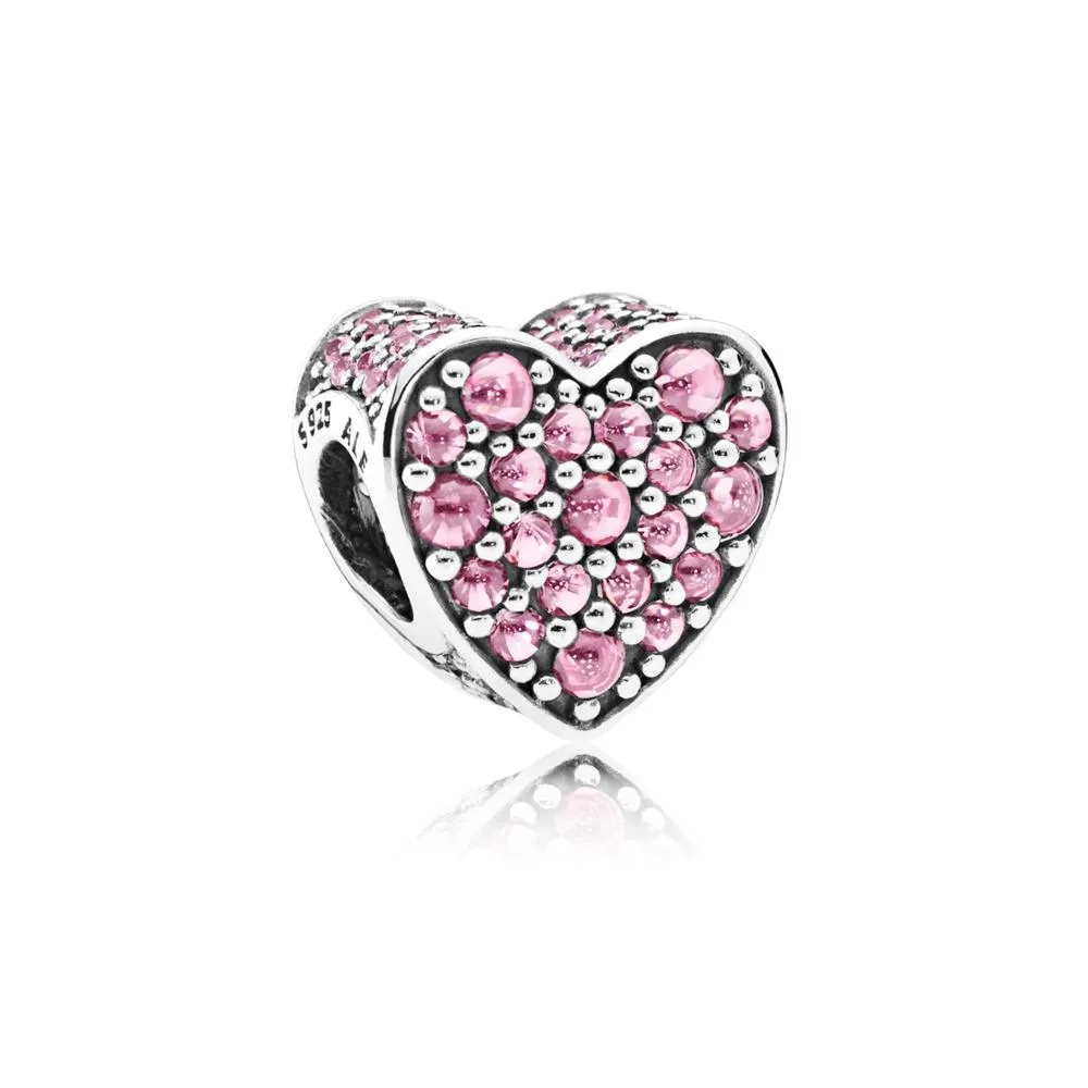 Pandora Pink Dazzling Heart Charm #792069PCZ