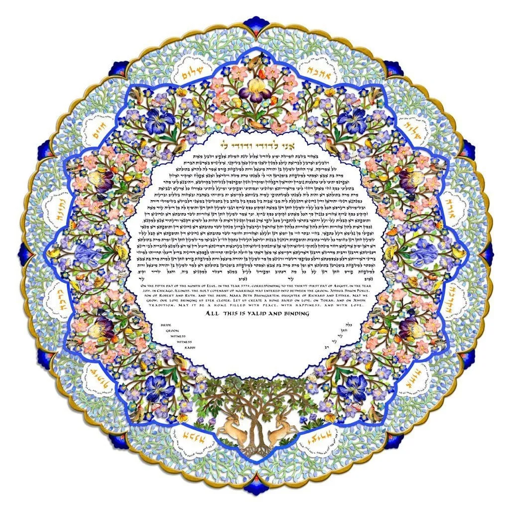 Papercut Ketubah Collection Artistic Colors