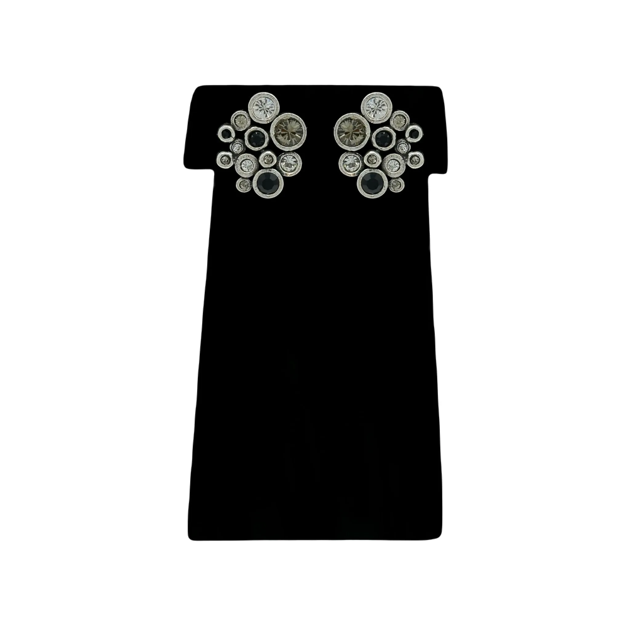 Patricia Locke Radiance Clip Earrings in Black & White