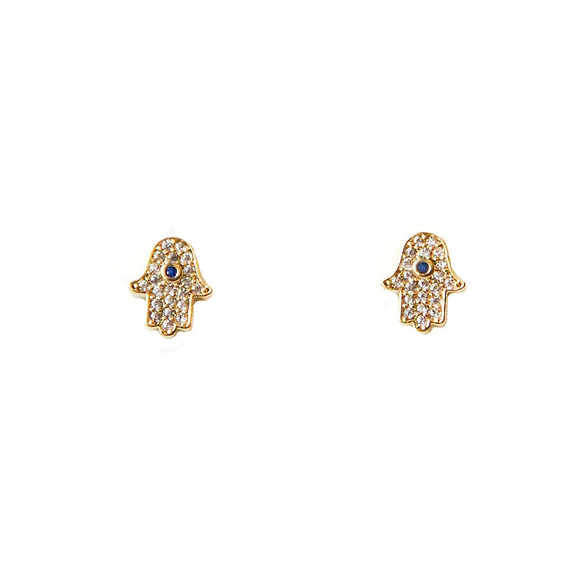 Pave Mini Hamsa Earrings