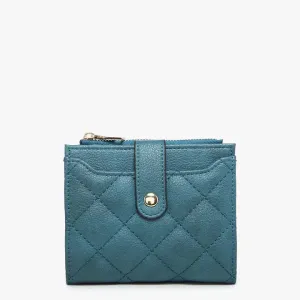 Peacock Quilted Zip-Top Wallet