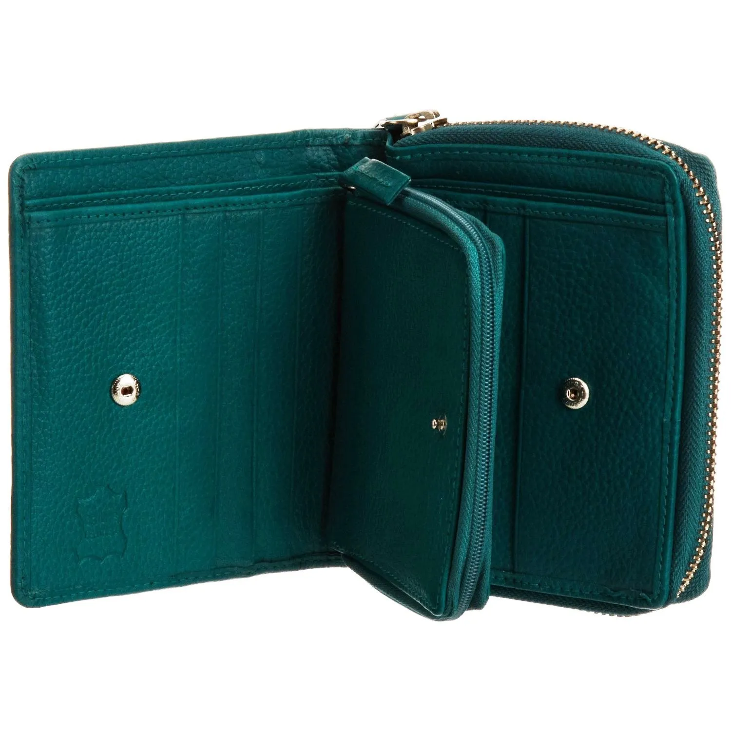 Pratico - women leather trifold wallet #LW01 Green