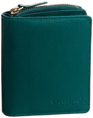 Pratico - women leather trifold wallet #LW01 Green