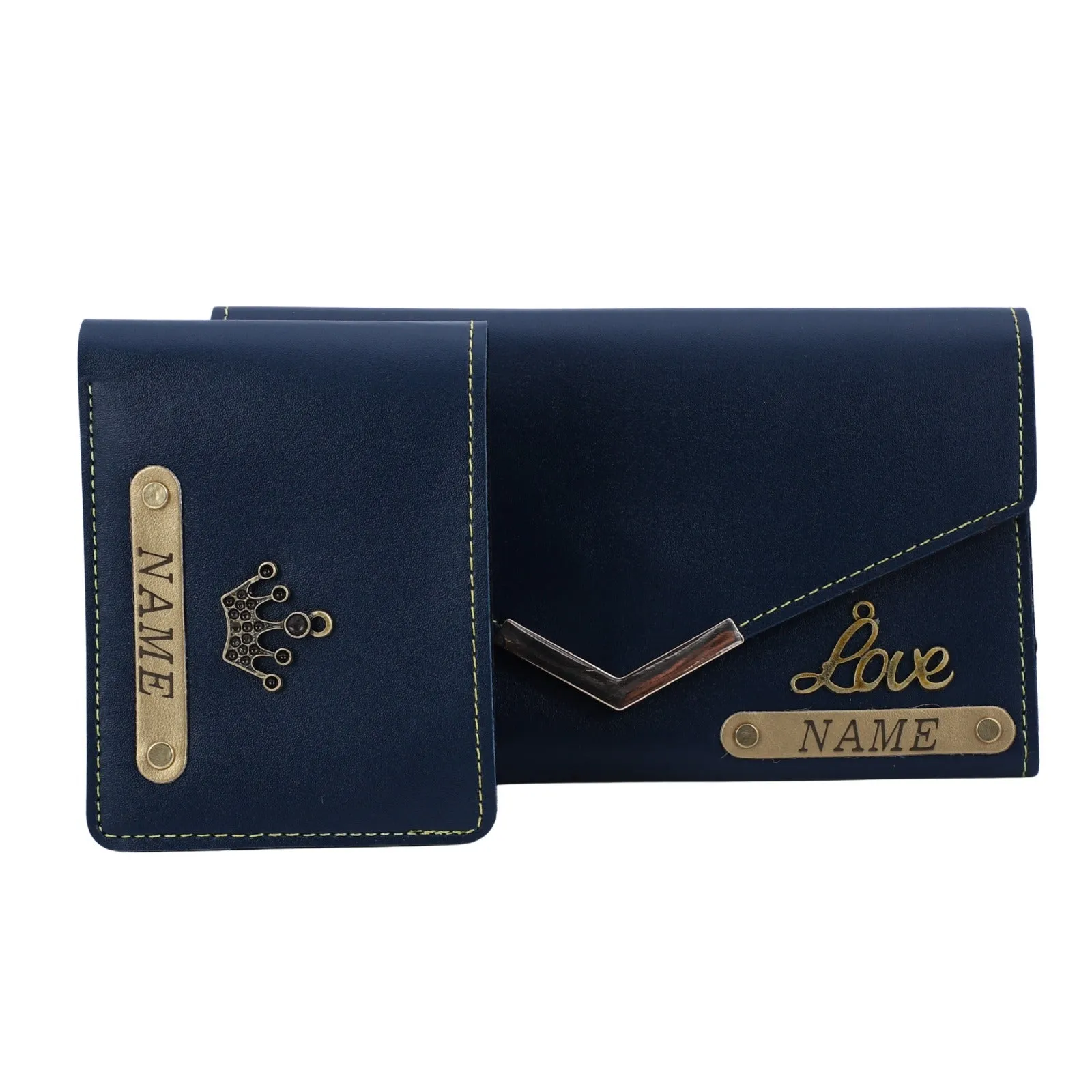 Premium Quality Customized Wallet Combo For Couple | Black Color