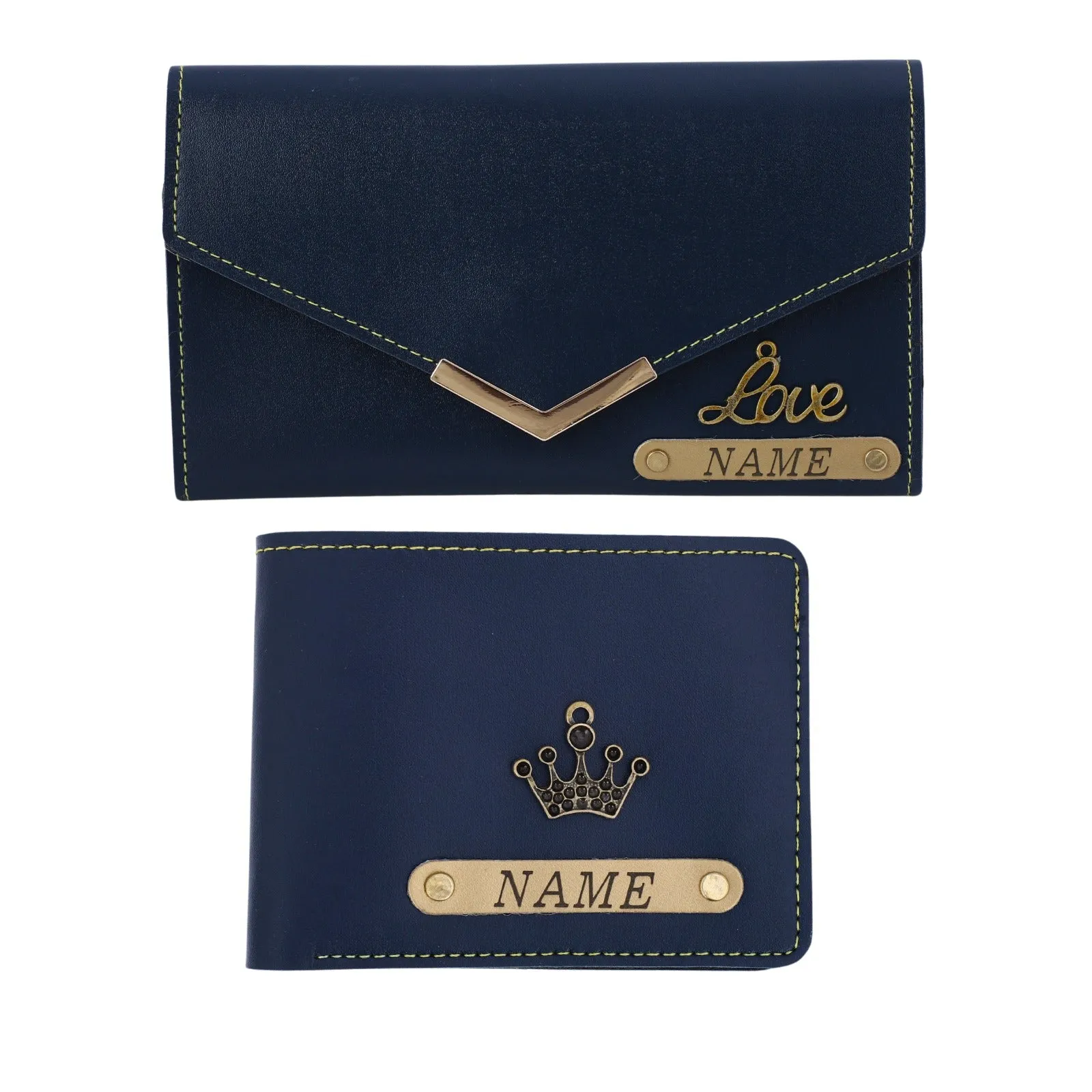 Premium Quality Customized Wallet Combo For Couple | Black Color