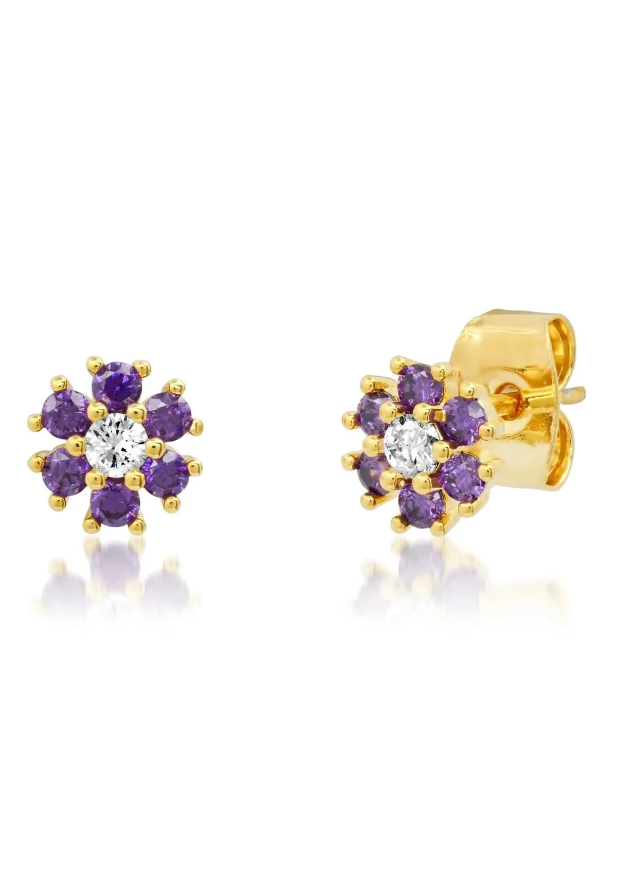 Purple Flower Post Earrings