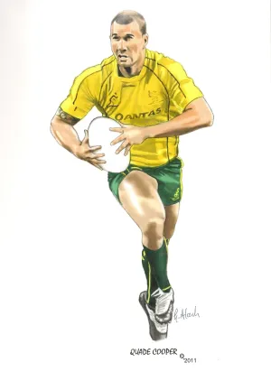 Quade Cooper, GregsArt A4 Print