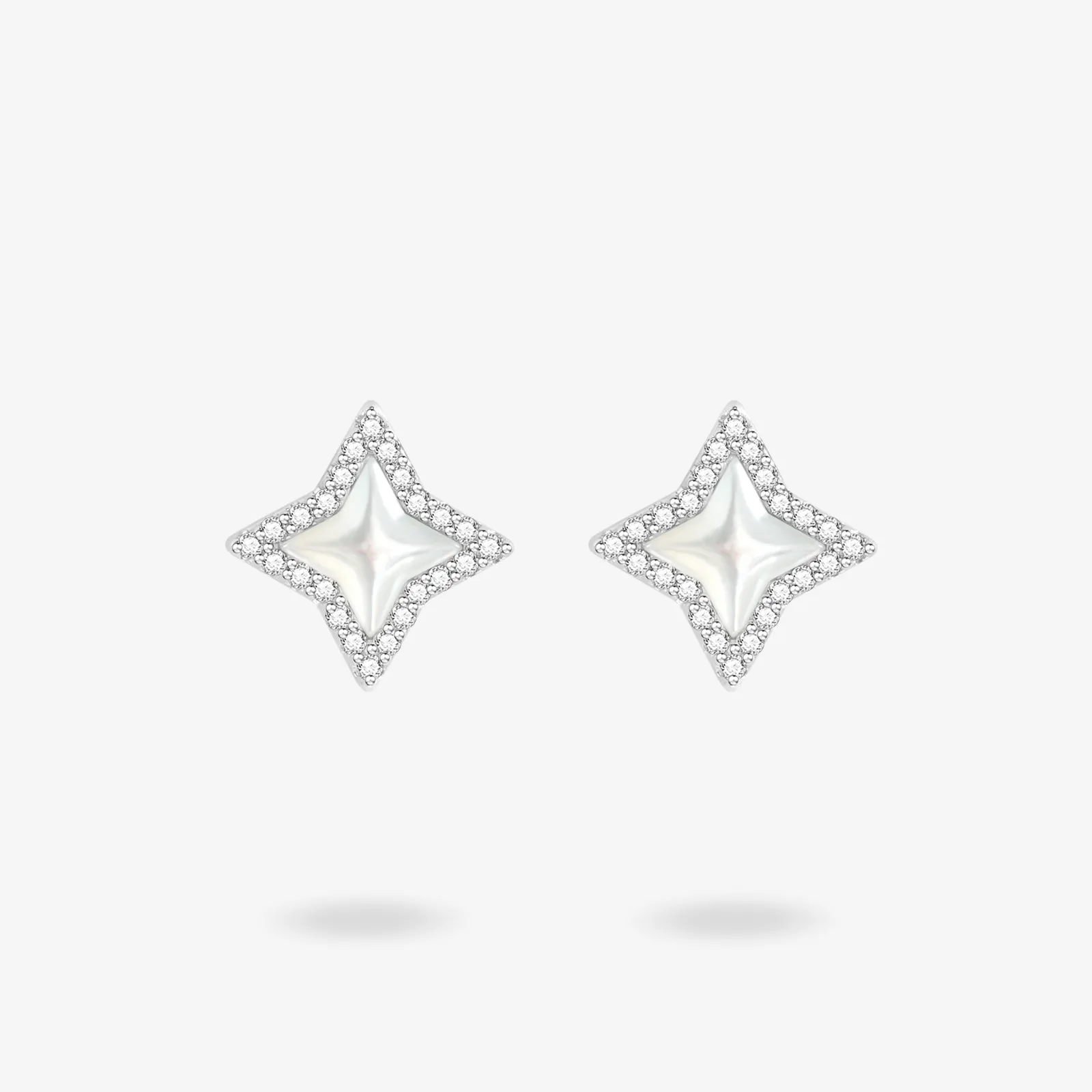 "Starlit Melody" Sterling Silver White Pearl Earrings