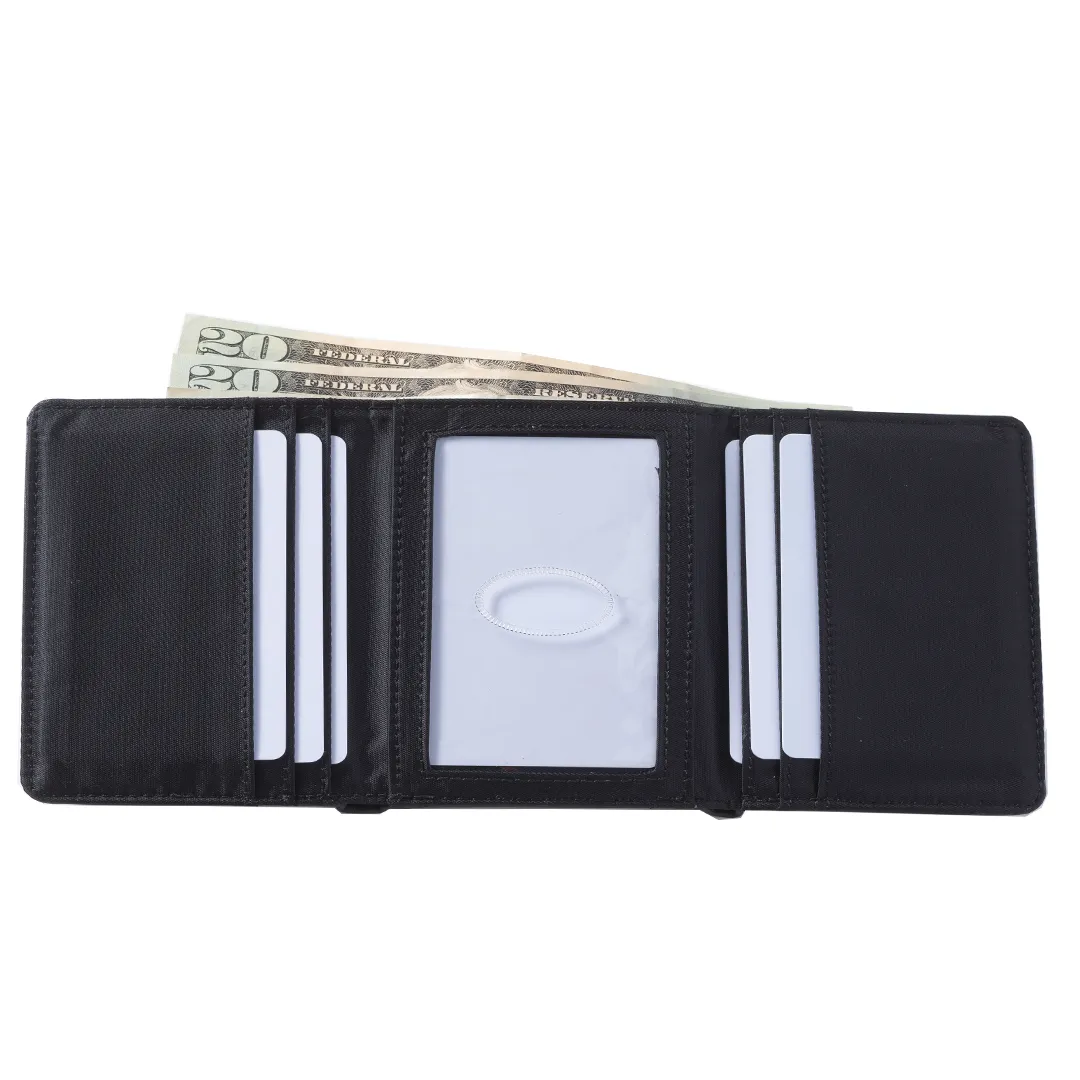 RFID Leather Tri-fold Black