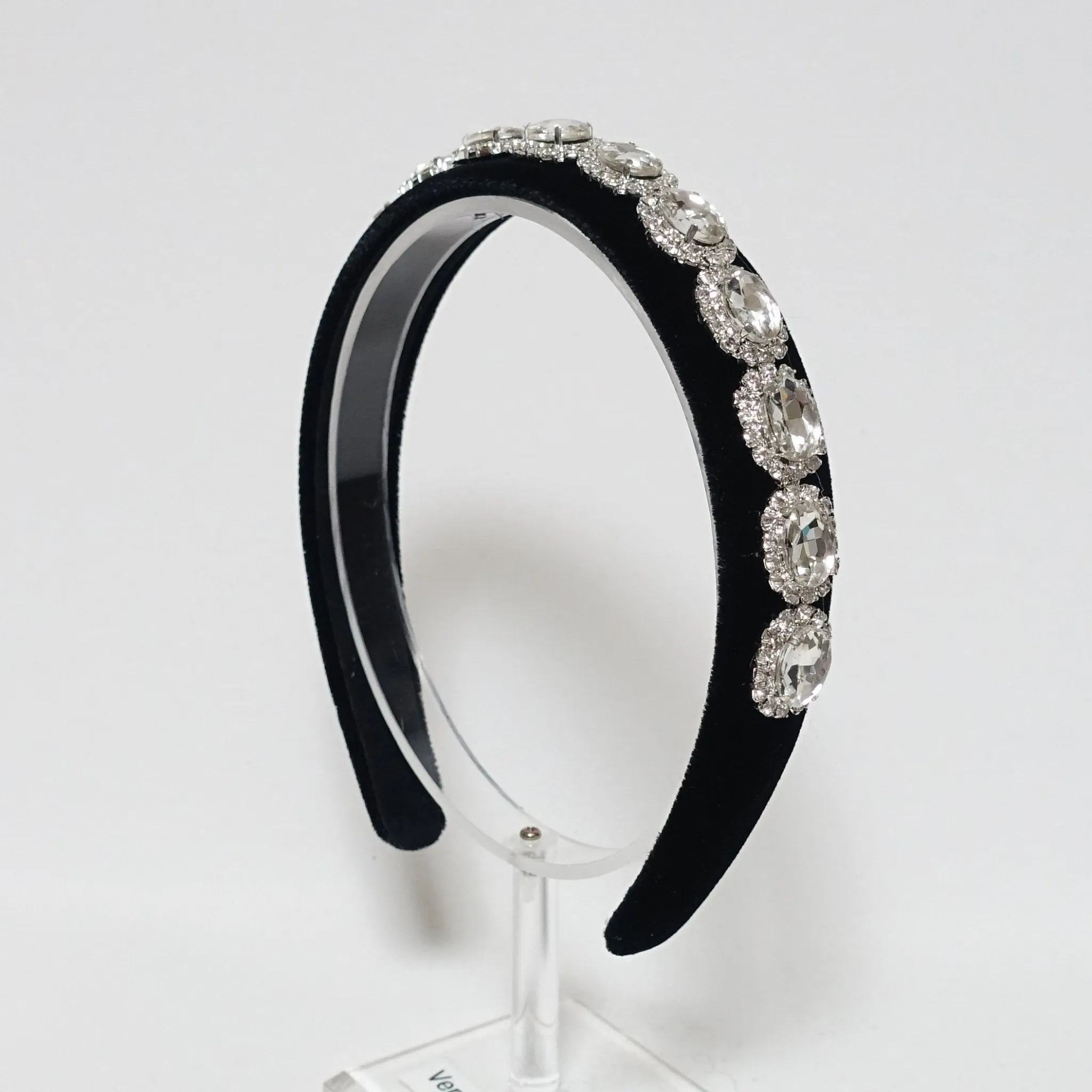 Rhinestone embellished velvet hairband luxury dazzling woman headband