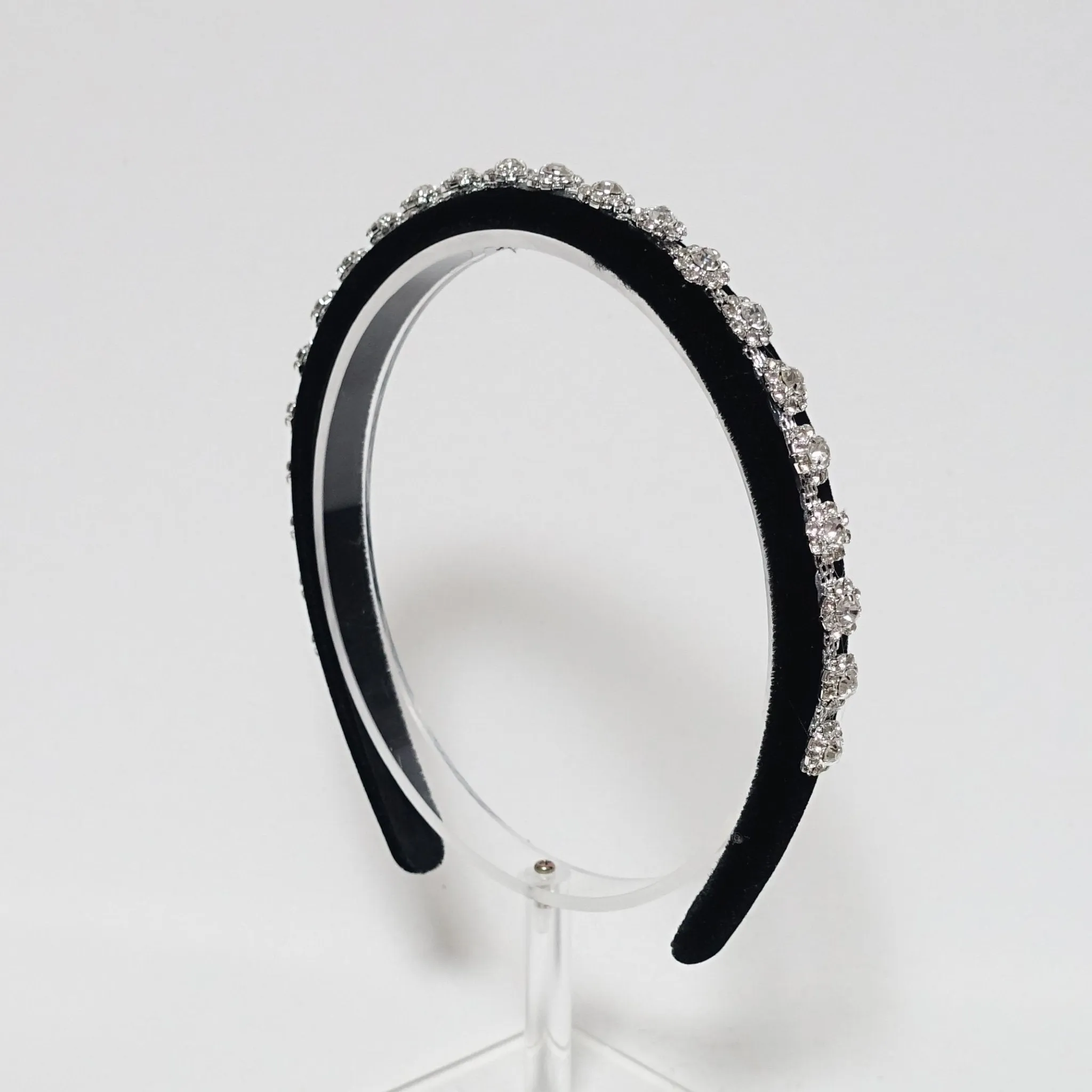 Rhinestone embellished velvet hairband luxury dazzling woman headband