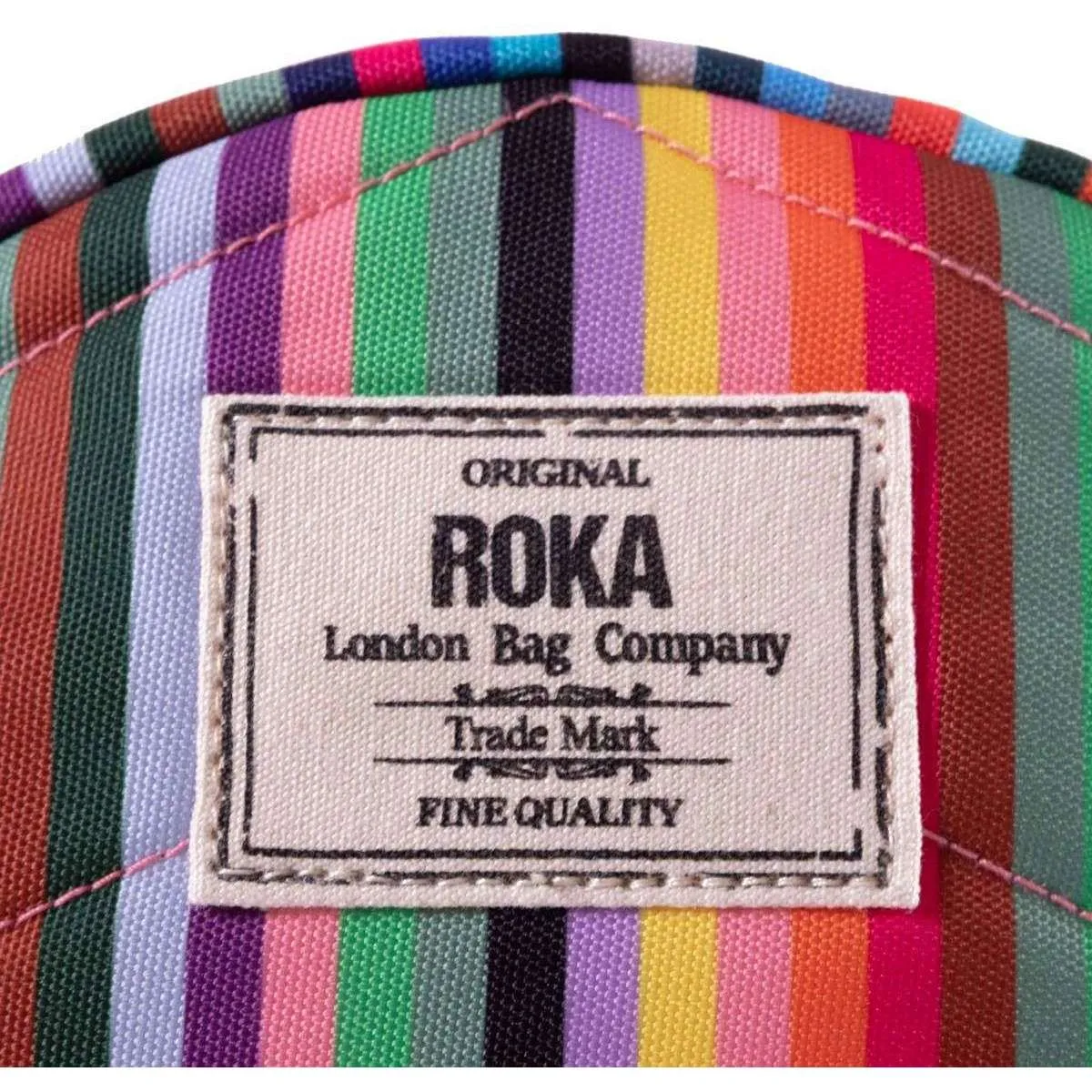 Roka Paddington B Small Sustainable Canvas Striped Crossbody Bag - Multi-colour