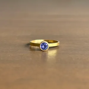 Round Faceted Tanzanite Stacking Ring